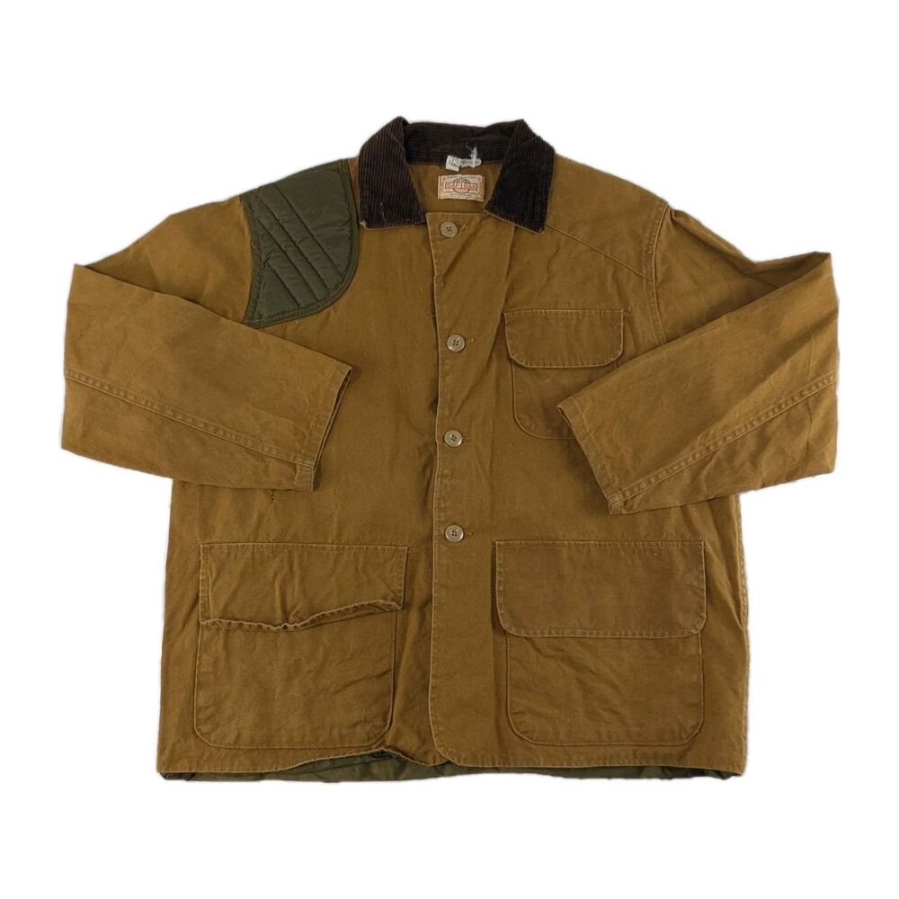 SafTbak Hunting Clothes Canvas Corduroy Collar Water Repellent Mens L Large Brwn